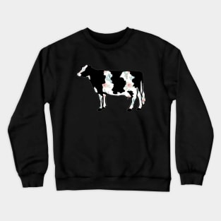 Watercolor Cactus Dairy Cow Silhouette  - NOT FOR RESALE WITHOUT PERMISSION Crewneck Sweatshirt
